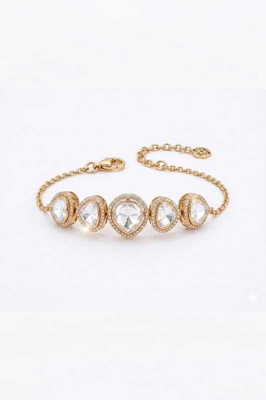 🎁 Aneri Uneven 5 Big Polki Loose Adjustable Bracelet