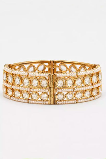 Tina Kundan Emerald Statement Bangle