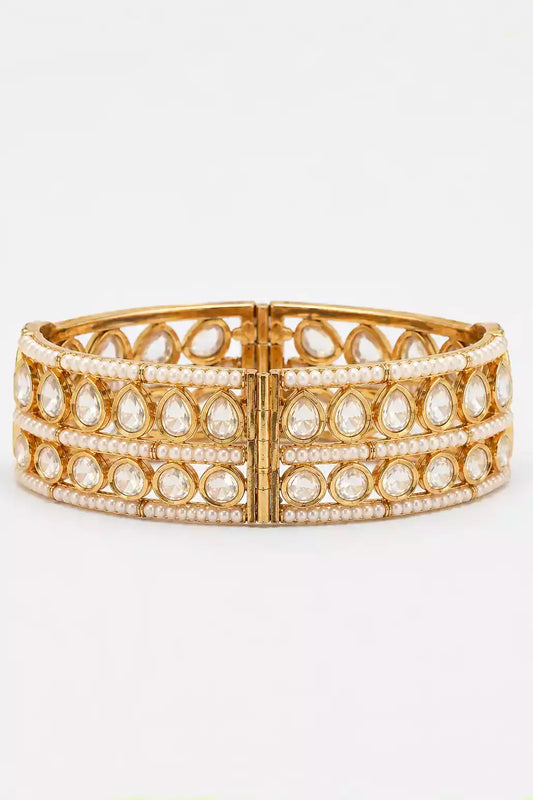 Tina Kundan Emerald Statement Bangle