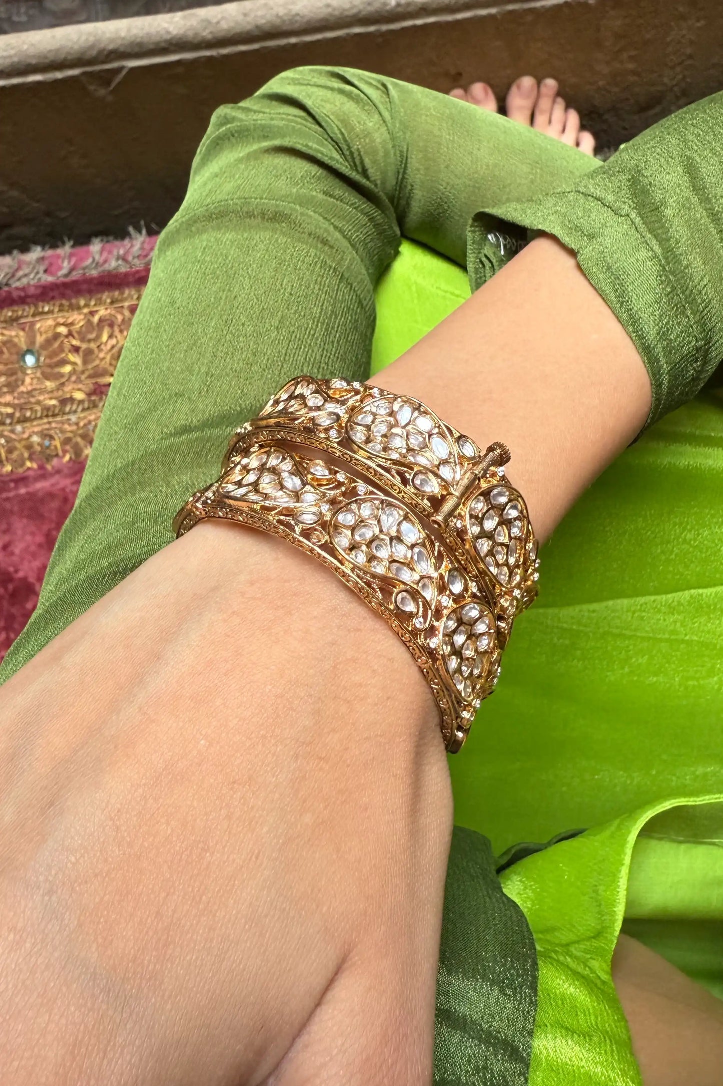 Pihu Crystal Stack Wrap Layered Bangle