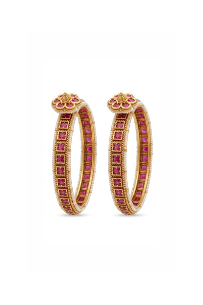 Rishika Flower Petal Jadau Faux Polki Bangle