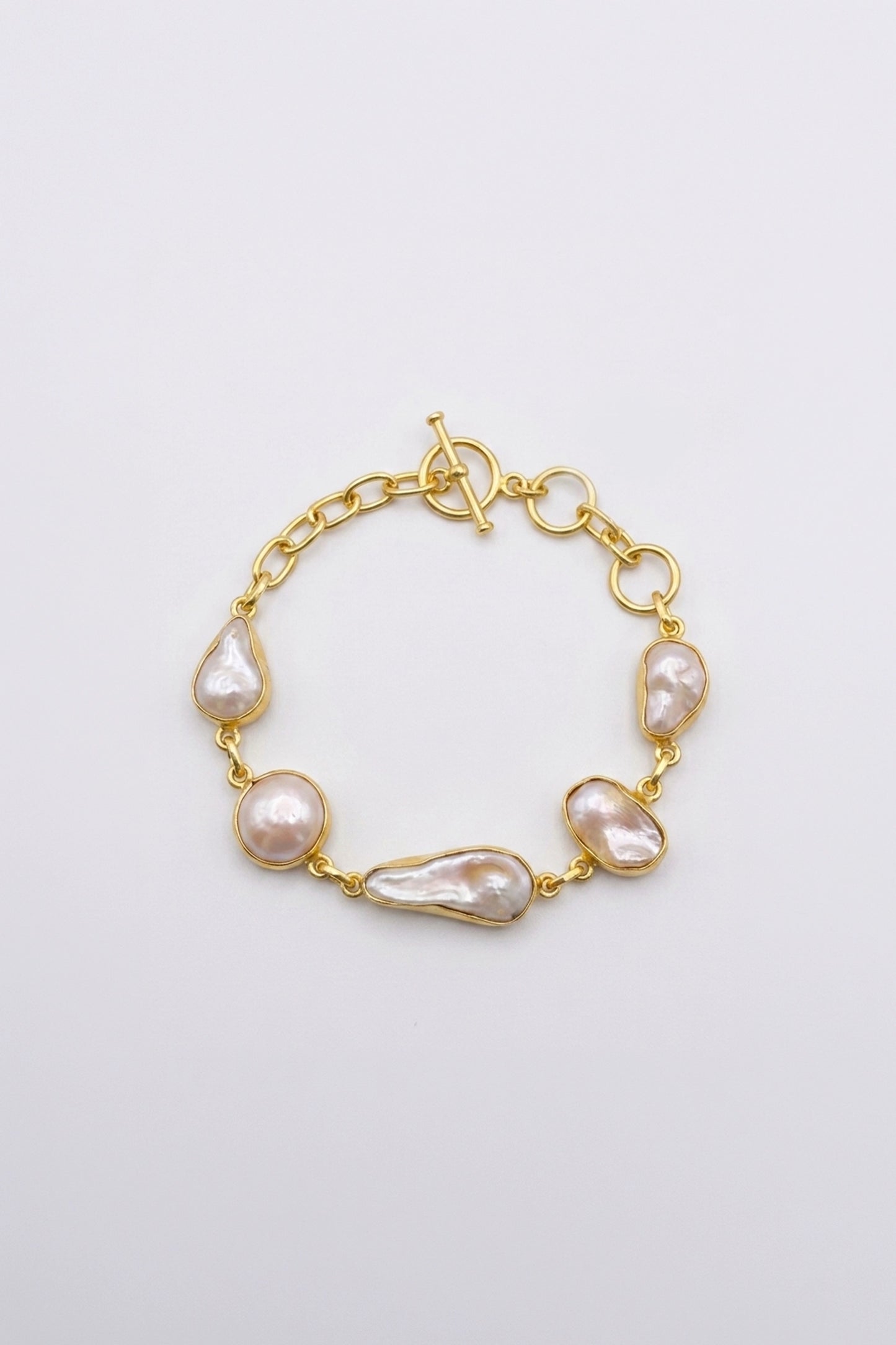 Pearl Cascade Link Bracelet