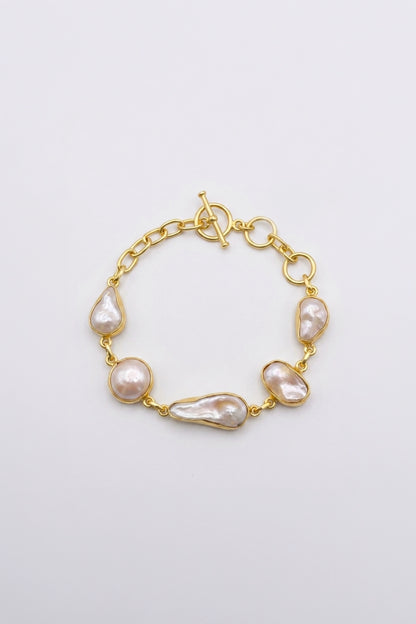 Pearl Cascade Link Bracelet
