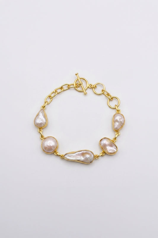 Pearl Cascade Link Bracelet