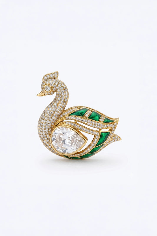 The Swan Curve Brooch