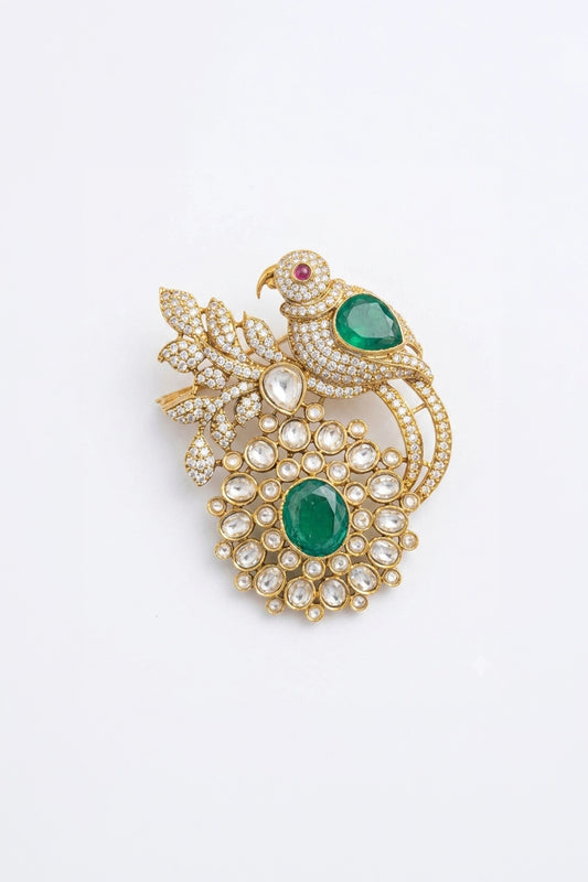 The Emerald Perch Hiraman Brooch