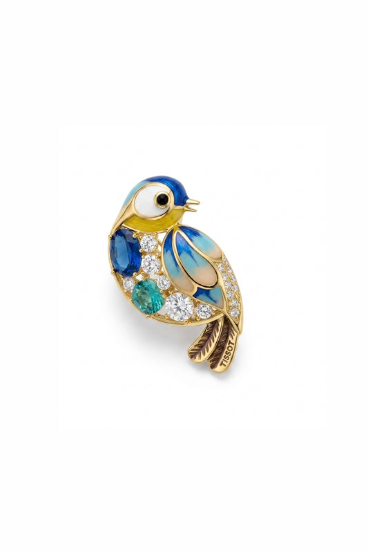 The Indigo Songbird Neelkanth Brooch