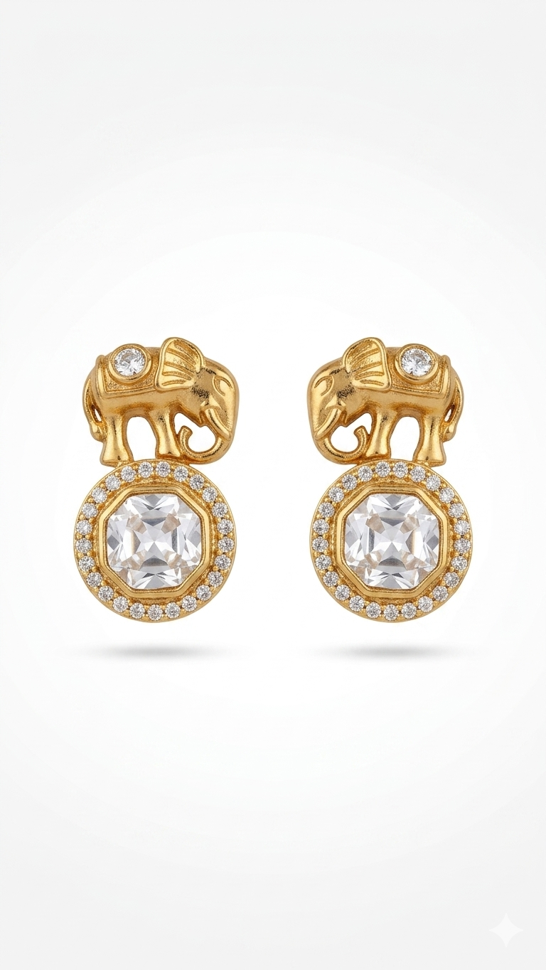 Royal Gaj-Leela Polki Stud Earrings