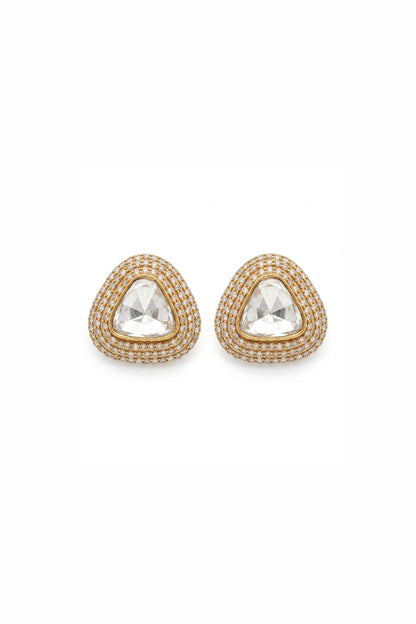 Moksha Geometric SP Polki Earrings