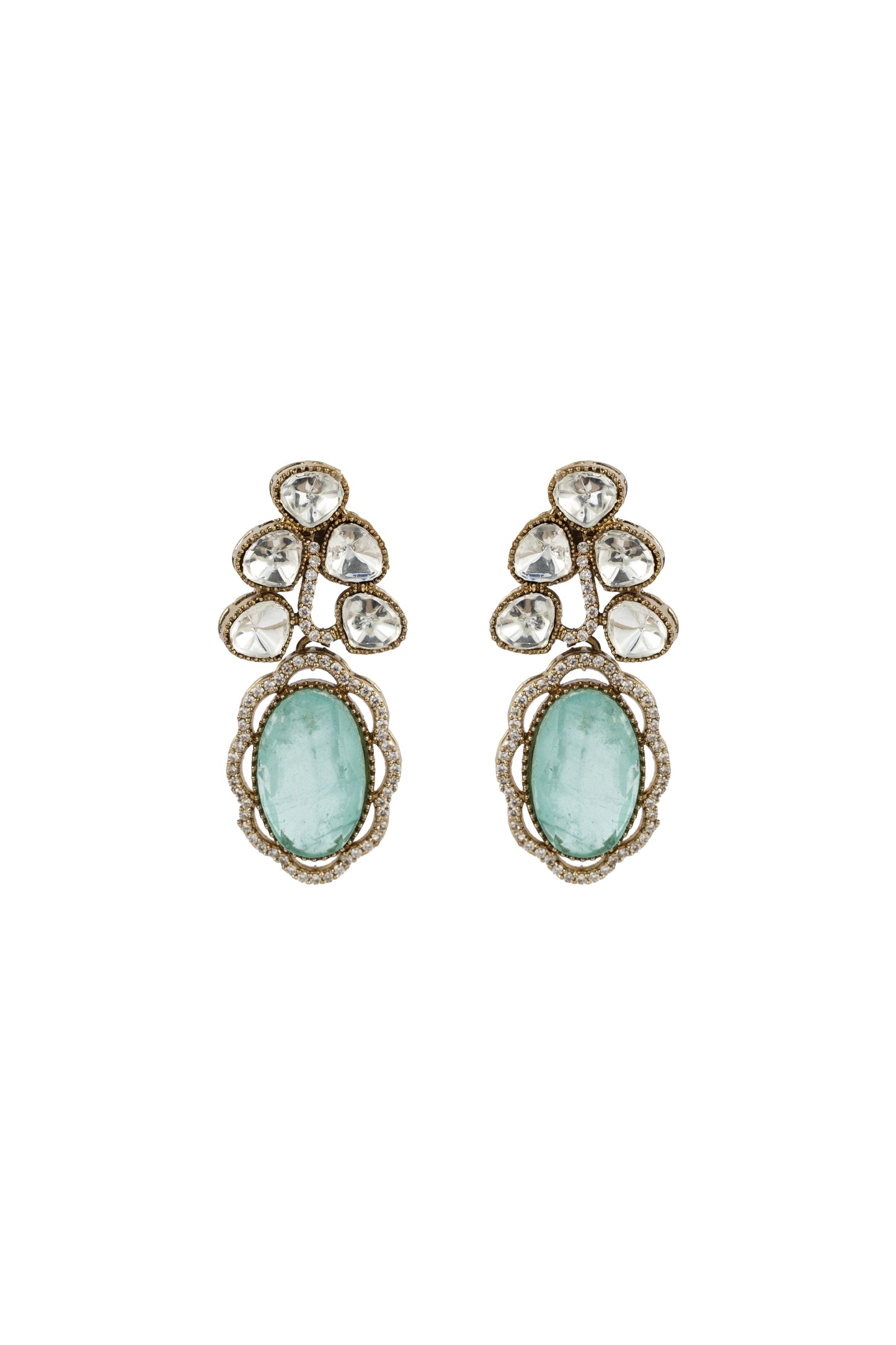 Preeti Mystic Green Sp Polki Earrings