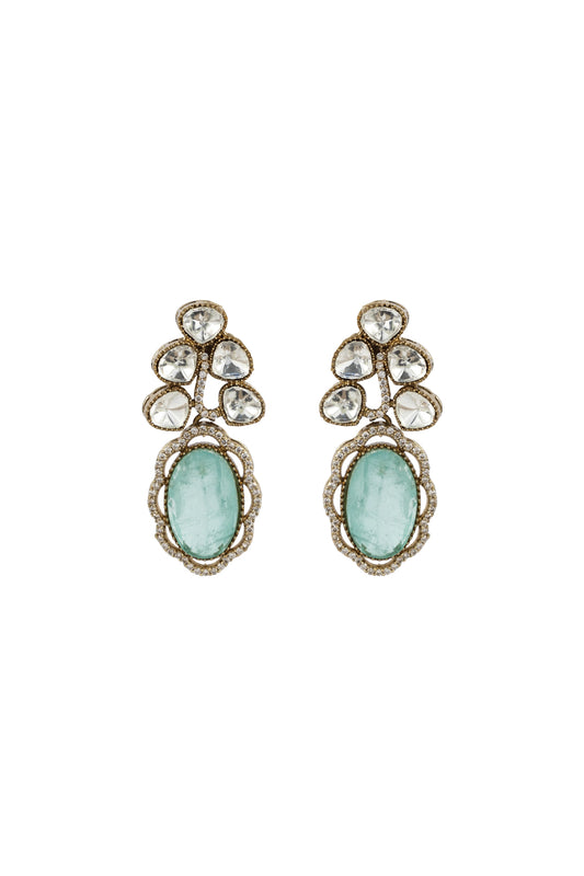 Preeti Mystic Green Sp Polki Earrings