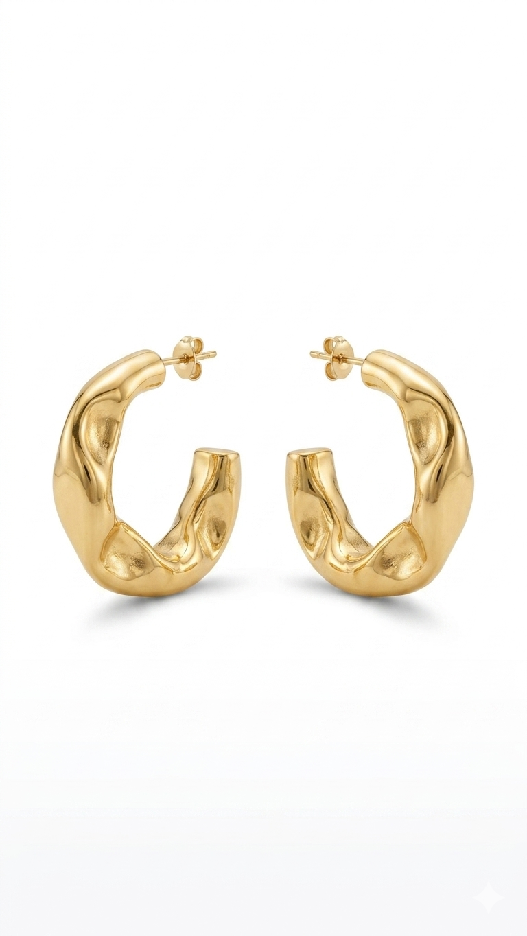 Aurelia Liquid Textured Molten Hoops