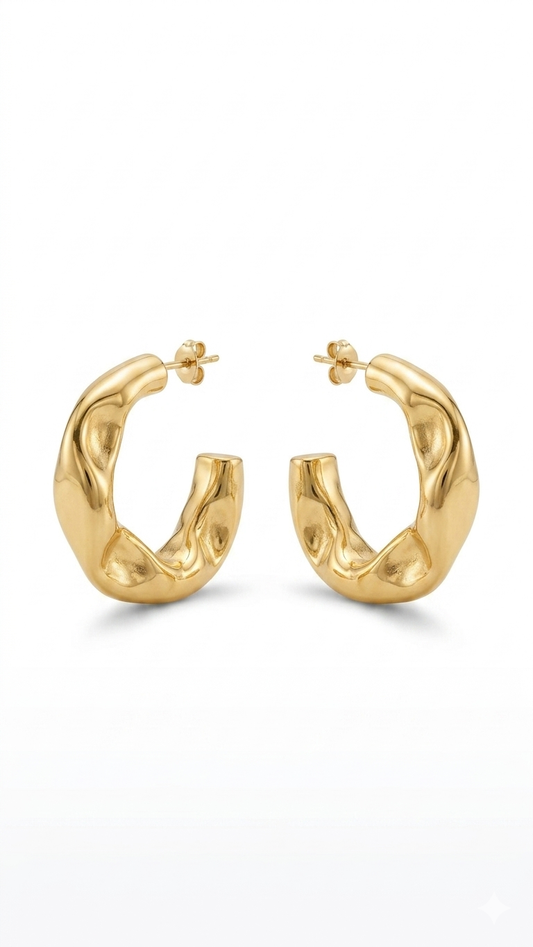 Aurelia Liquid Textured Molten Hoops