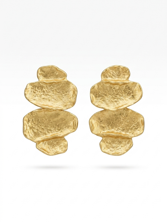 Pebble Stack Shaped Drop Earrings