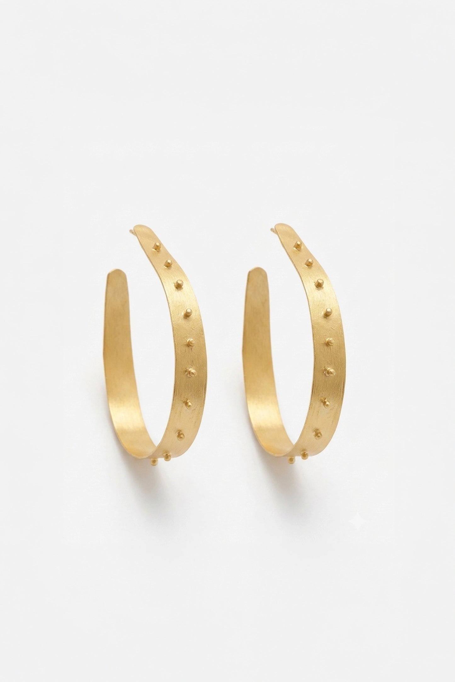 Golden Wave Spike Hoops