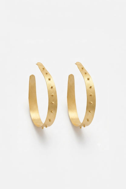 Golden Wave Spike Hoops