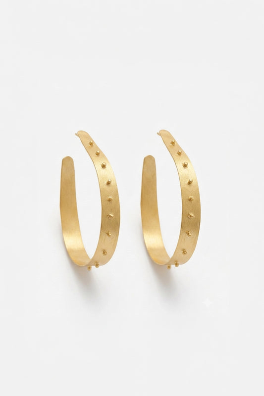 Golden Wave Spike Hoops