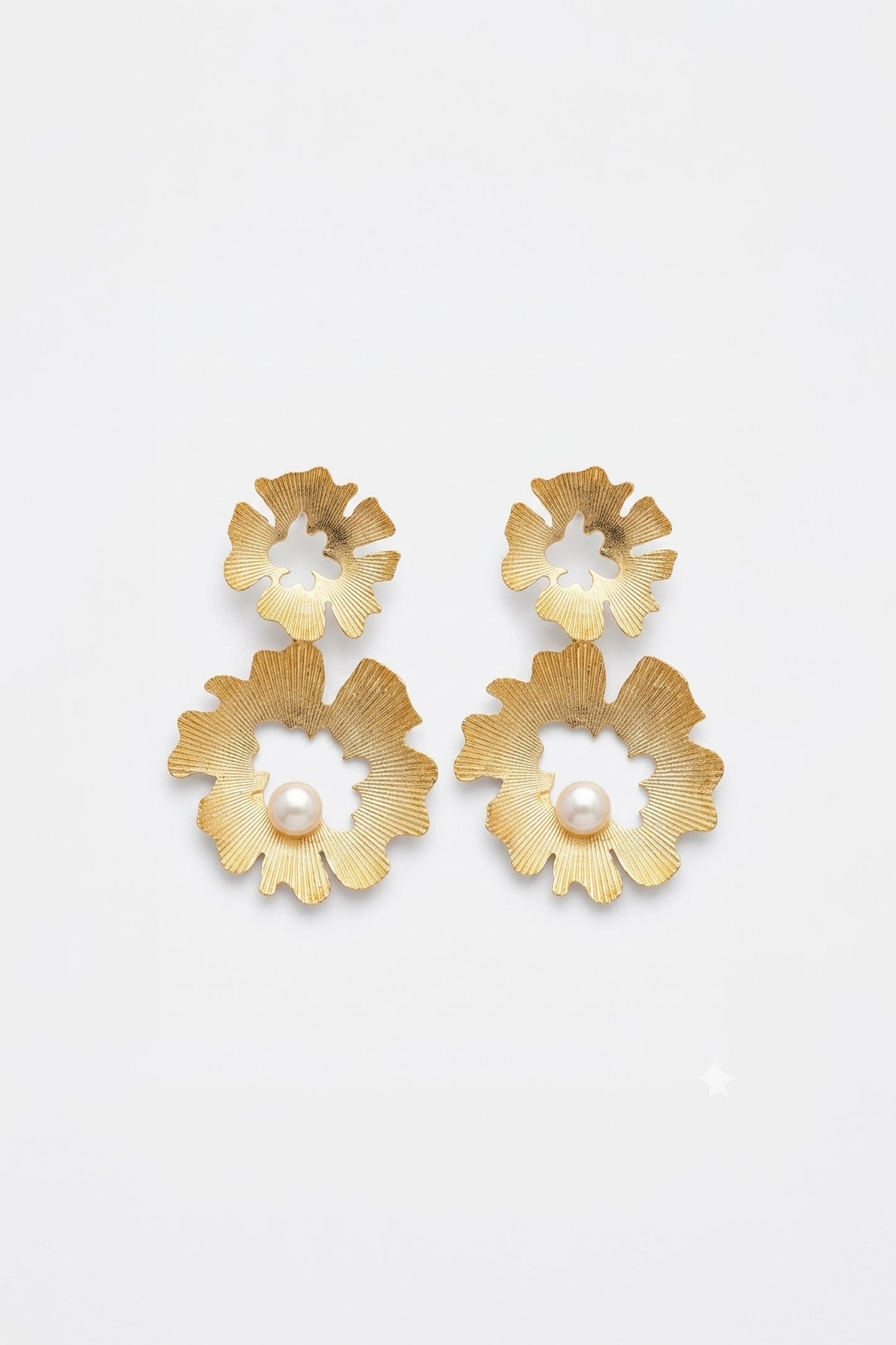 Sea Petal Pearl Drop Earrings