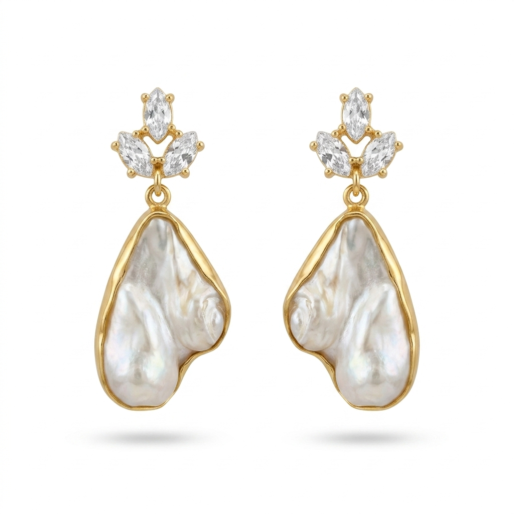 Baroque Pearl Drop Earrings