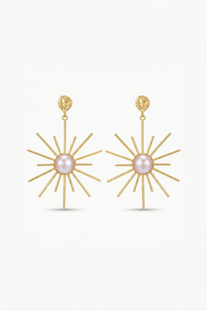 Sunburst Pearl Rays Earrings