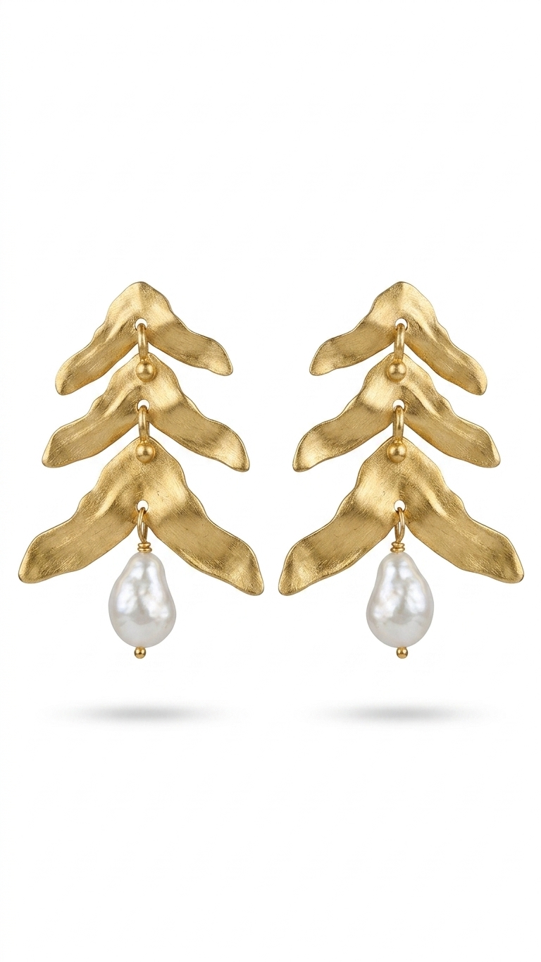 The Golden Kelp Baroque Pearl Drop Earrings