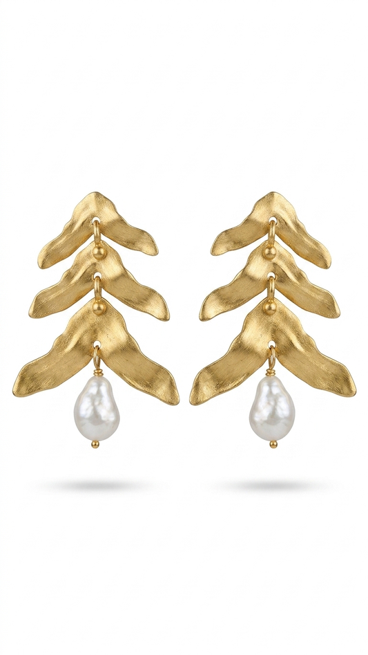 The Golden Kelp Baroque Pearl Drop Earrings