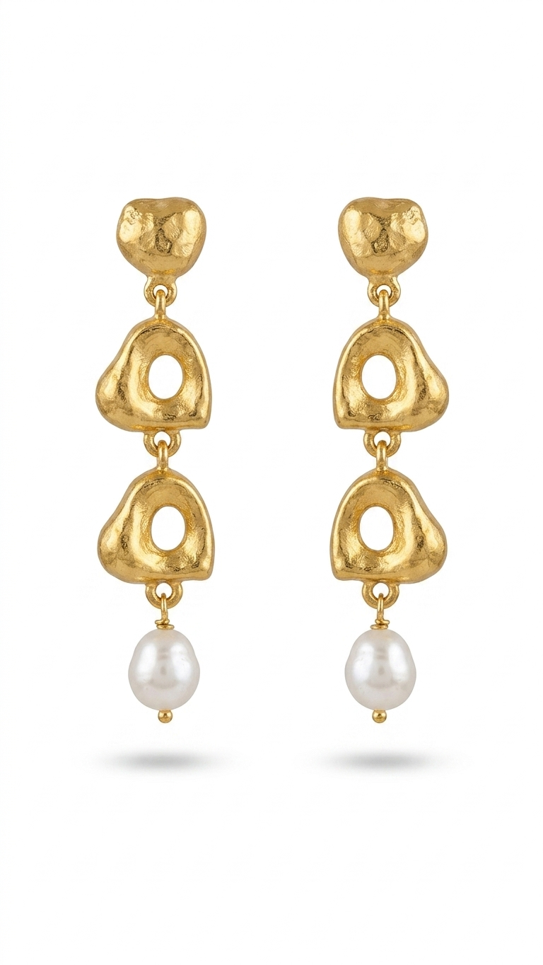 Aurora Pearl Sculpted Drop Earrings