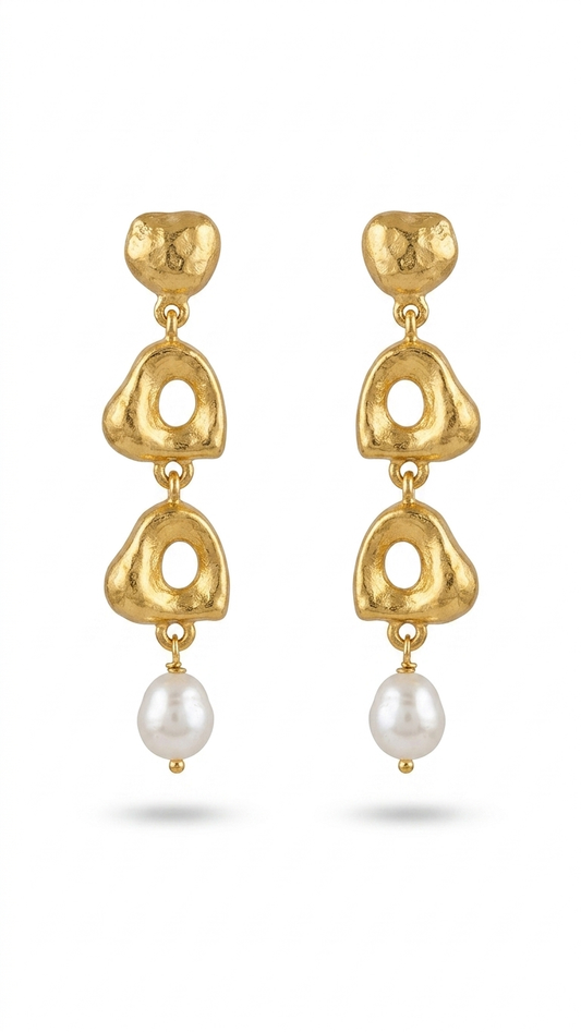 Aurora Pearl Sculpted Drop Earrings