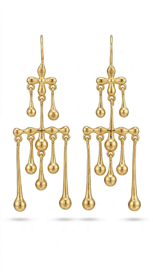 Droplet Multi-Tier Statement Earrings