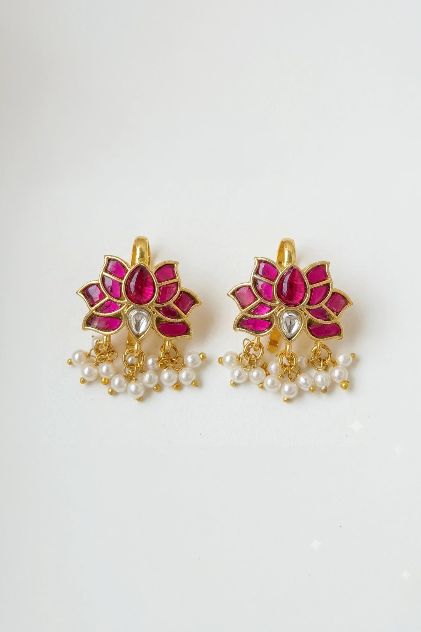 Meher Polki and Meena Earrings