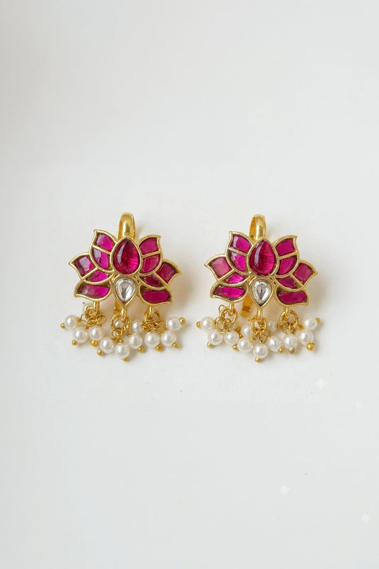 Meher Polki and Meena Earrings