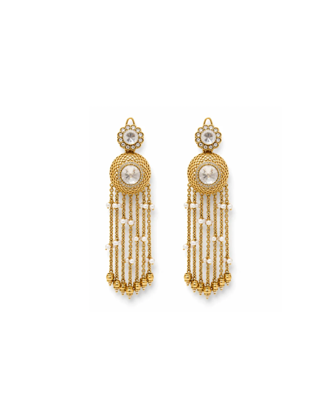 Pearl Drop Polki  Earrings