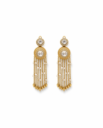 Pearl Drop Polki  Earrings