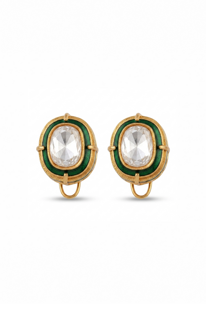 Vibrant Meena Polki Studs