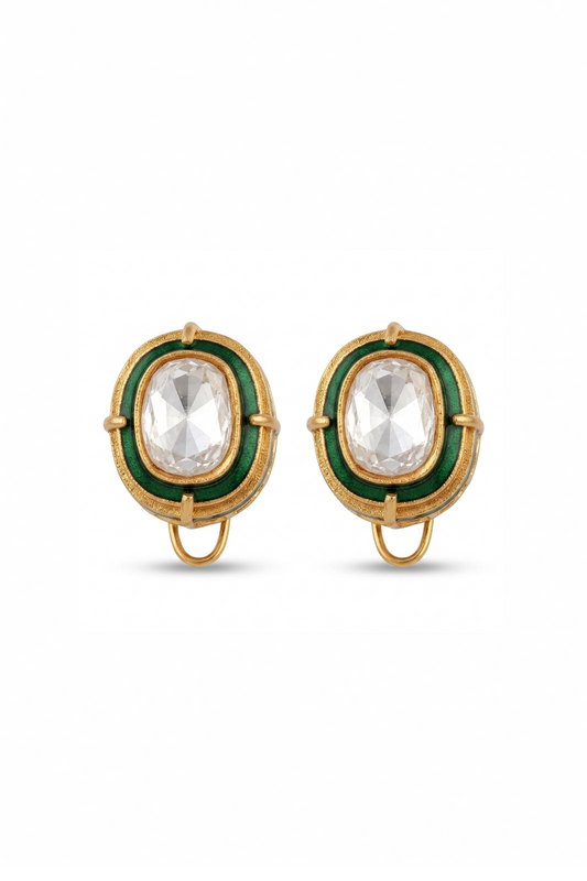 Vibrant Meena Polki Studs