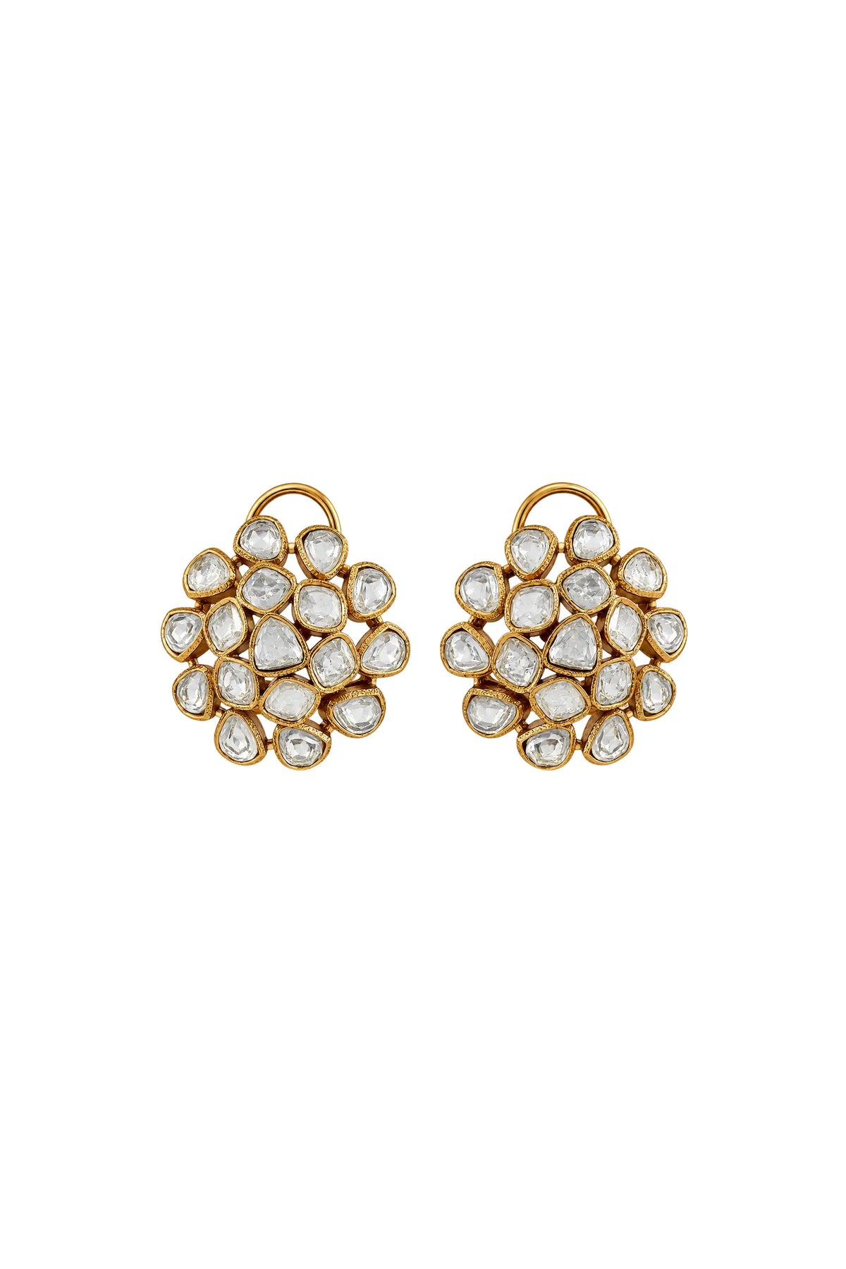 Noor Royale Polki Cluster Stud Earrings
