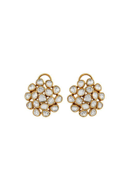 Noor Royale Polki Cluster Stud Earrings