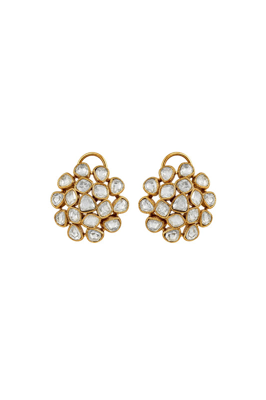 Noor Royale Polki Cluster Stud Earrings