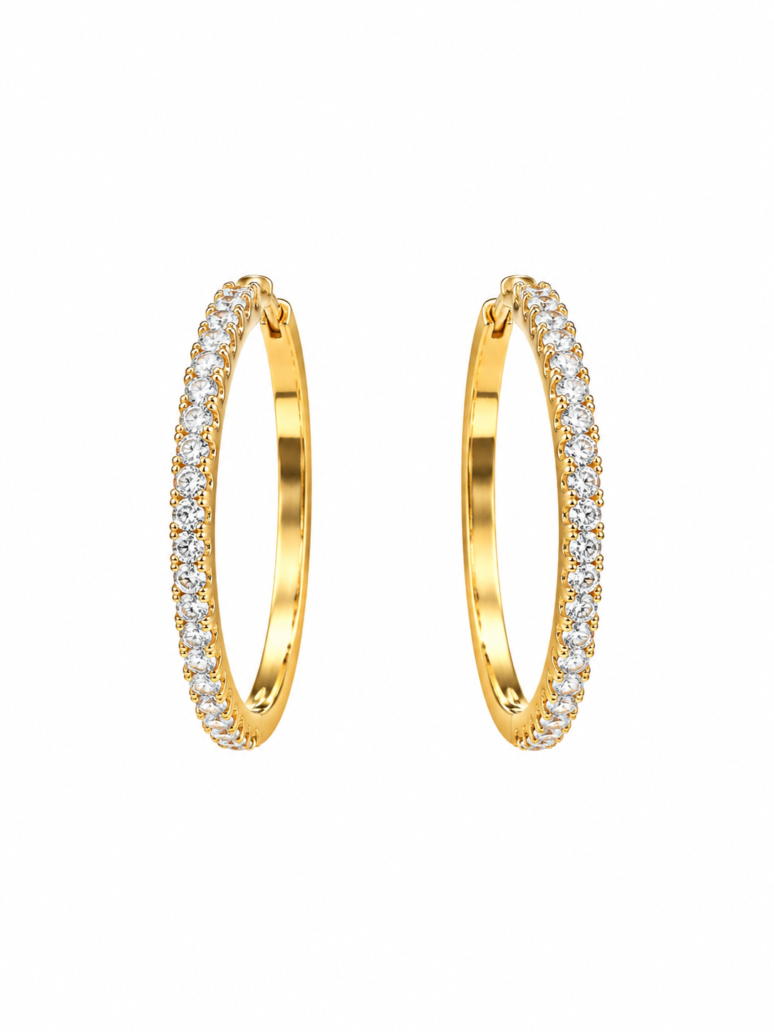Everyday Luxe Gold Hoops with Sparkling Diamonds
