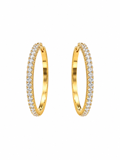 Everyday Luxe Gold Hoops with Sparkling Diamonds