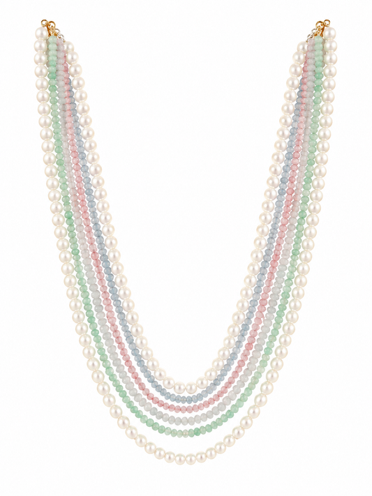 Pastel Pearl Multi-Layer Mala Necklace