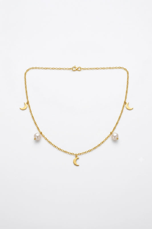 Eshvaani Moon & Pearl Necklace