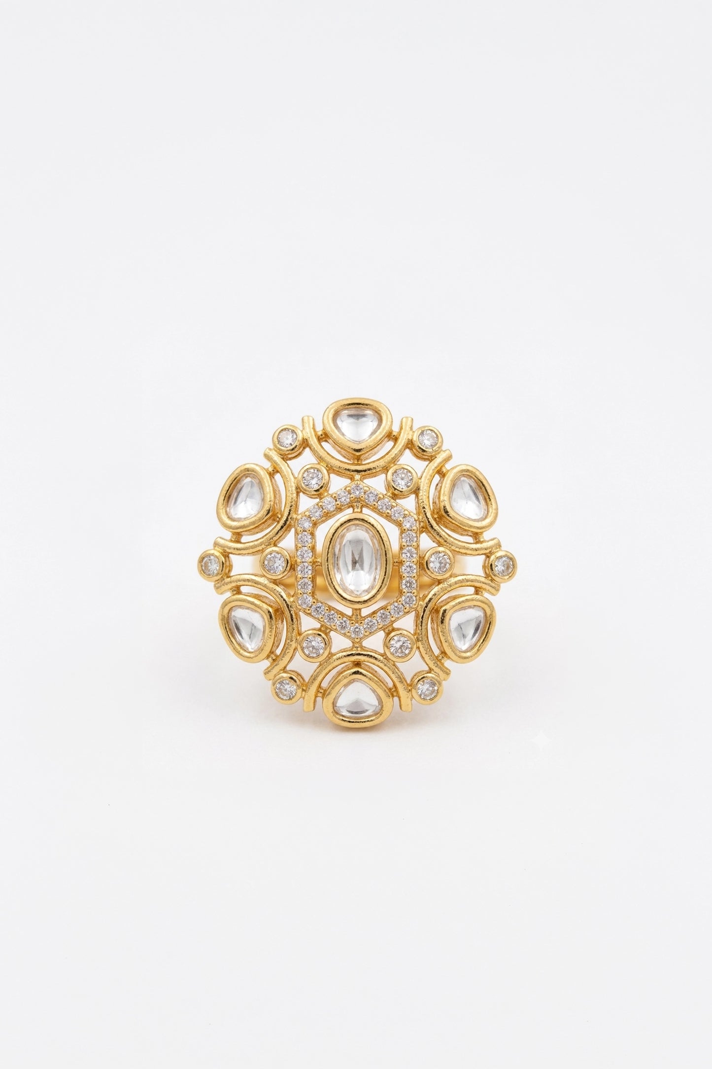 Jhanvi Multi Stone Polki Ring