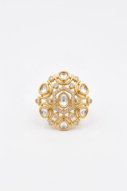 Jhanvi Multi Stone Polki Ring