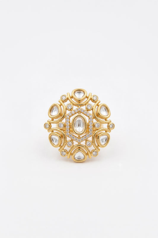 Jhanvi Multi Stone Polki Ring