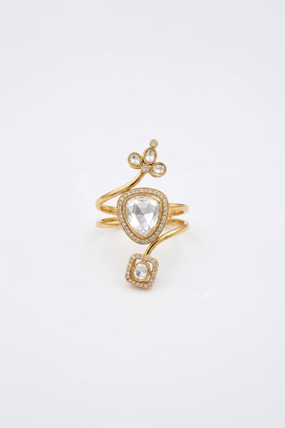 Sonali Gold Heart Crystal Sp Ring