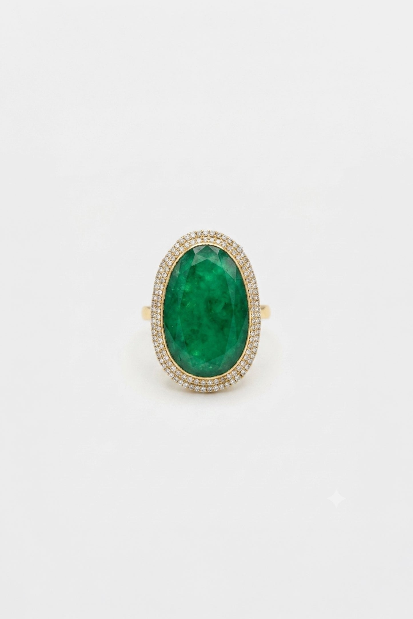 Tanuja Emerald Oval Sp Polki Ring