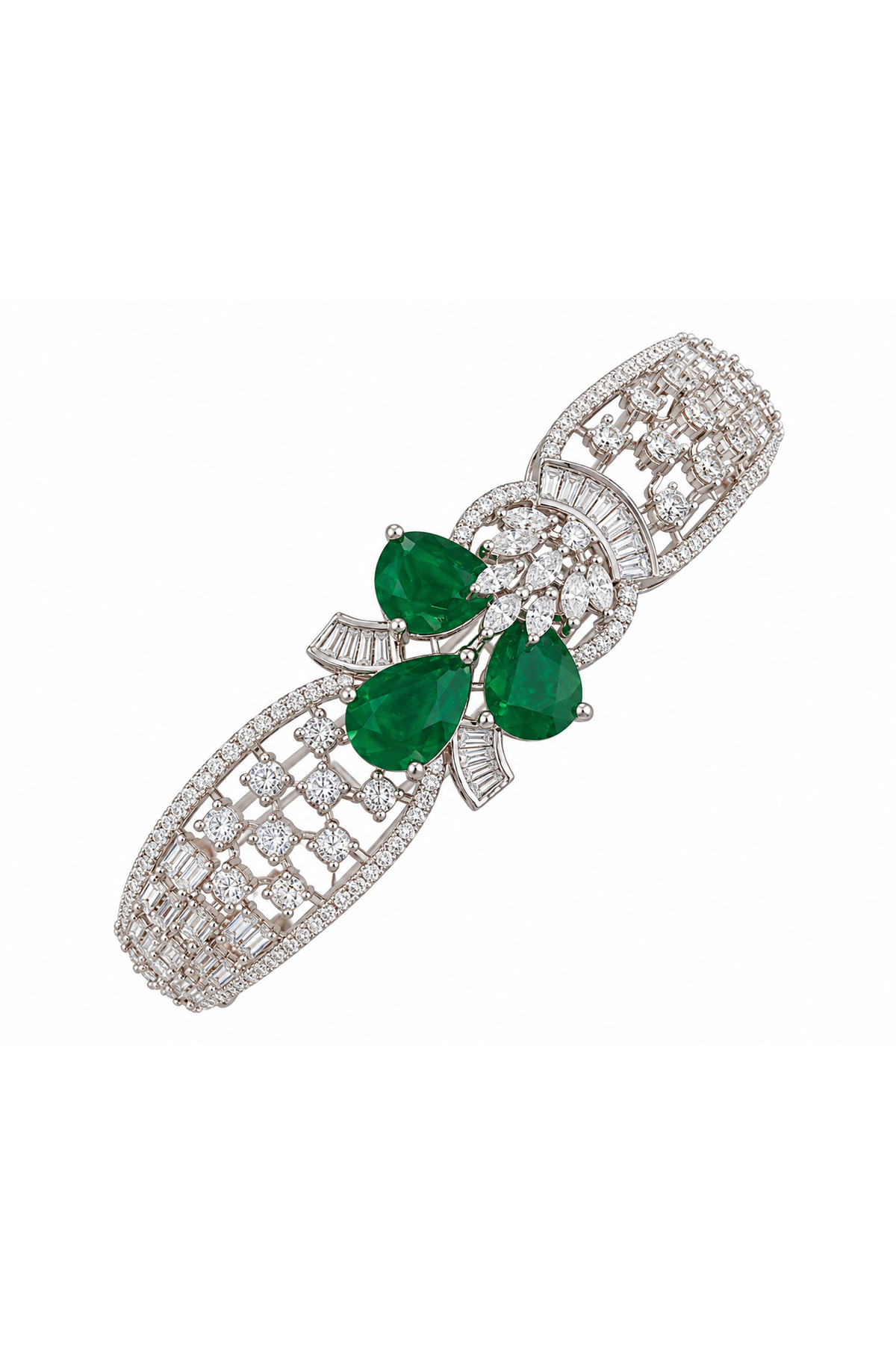 Seraphina Emerald Green Openwork Statement Bracelet