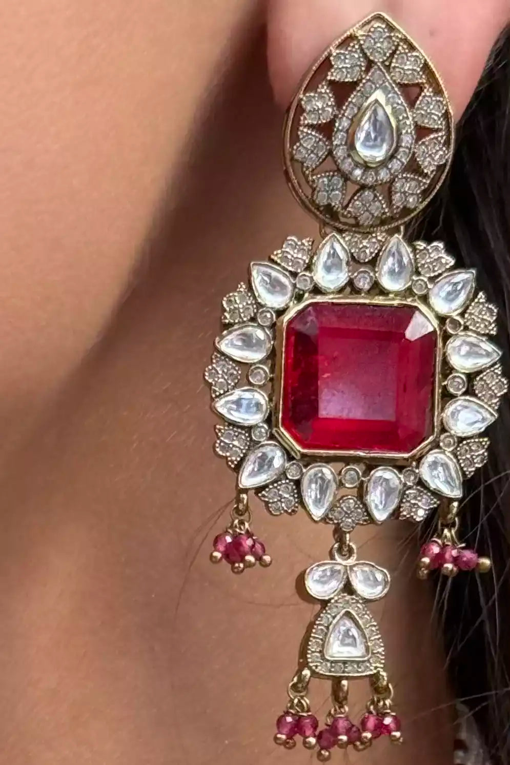 Rhea Ruby Court Polki Choker Set
