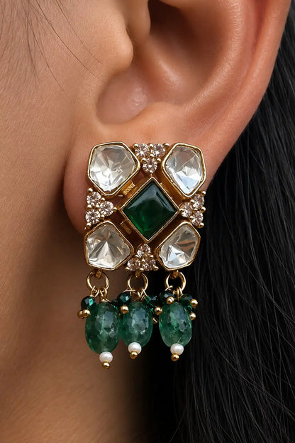 Riva Emerald Kundan Oxidised Choker Set